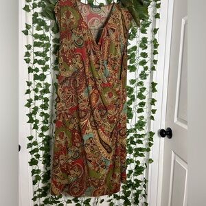 Ralph Lauren Orange and Green Maxi Sundress